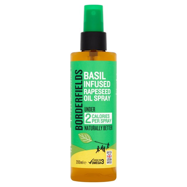 Borderfields Basil Infused Rapeseed Oil Spray 200ml Botiga