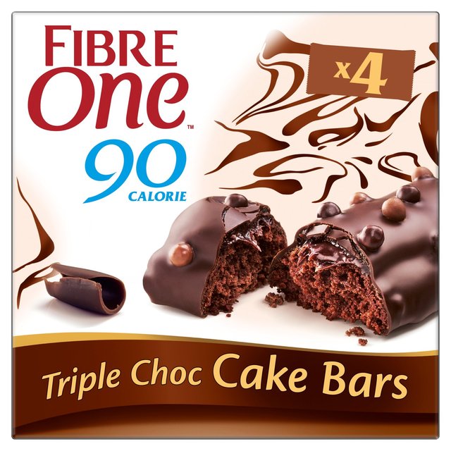 Fibre One 90 Calorie Triple Choc Cake Bars 4 x 25g Botiga