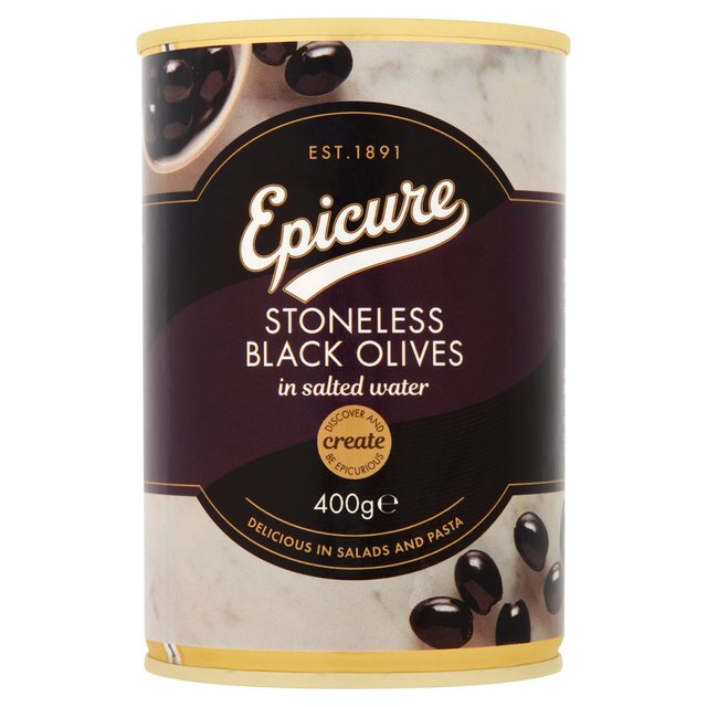 Epicure Stoneless Black Olives 400g Botiga