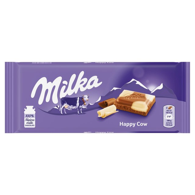 Milka Happy Cows Milk and White Chocolate Bar 100g Botiga