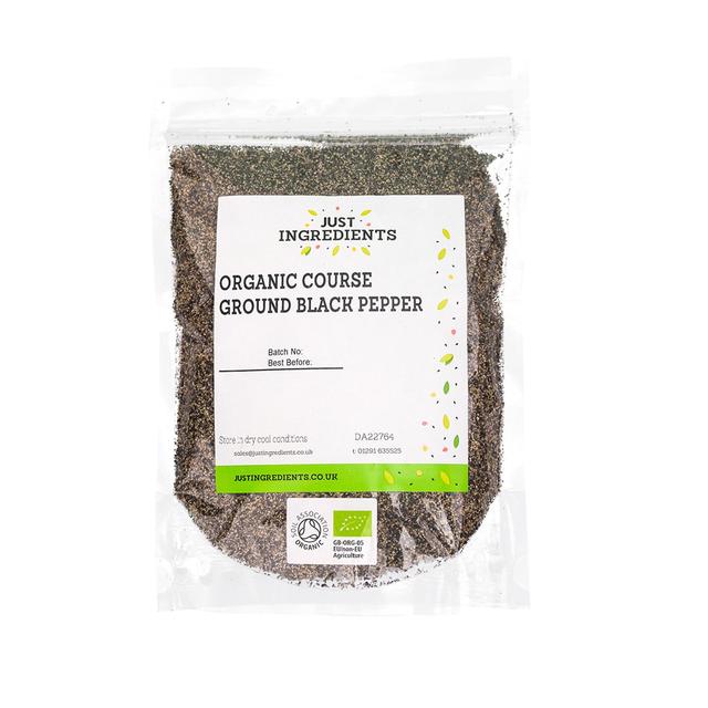 JustIngredients Organic Coarse Ground Black Pepper 100g Botiga