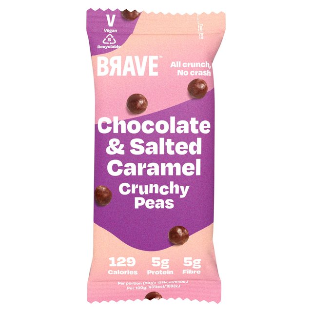 BRAVE Roasted Peas Chocolate & Salted Caramel 30g Botiga