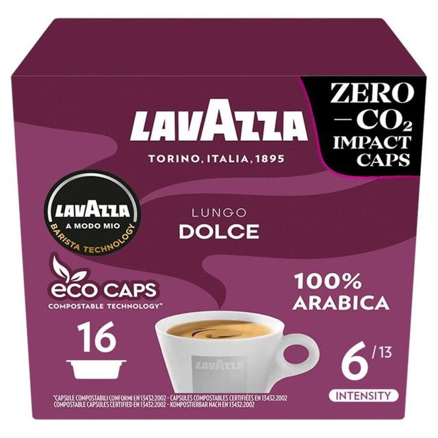 Lavazza A Modo Mio Lungo Dolce Capsules 16 per pack Botiga