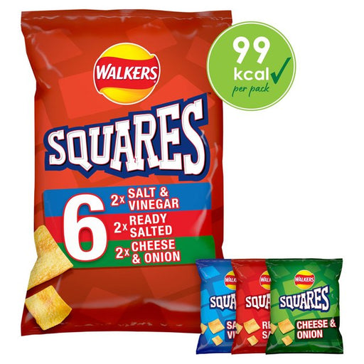 Walkers Squares Variety Multipack Snacks 6 per pack Botiga