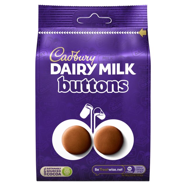 Cadbury Dairy Milk Chocolate Buttons Bag 119g Botiga