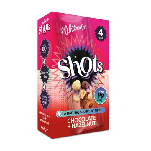 Whitworths Shots Snack Pack Chocolate & Hazelnut 4 per pack Botiga