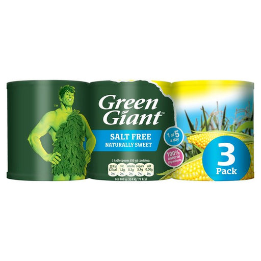 Green Giant Salt Free Sweetcorn 3 x 198g Botiga
