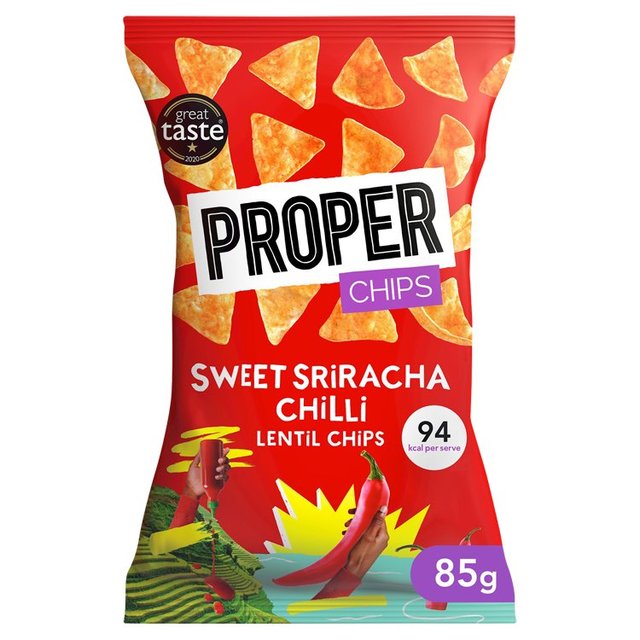 Properchips Sweet Sriracha Lentil Chips 85g Botiga