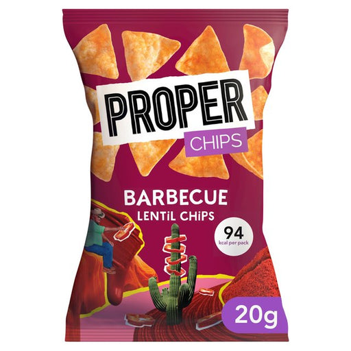 Properchips Barbecue Lentil Chips 20g Botiga