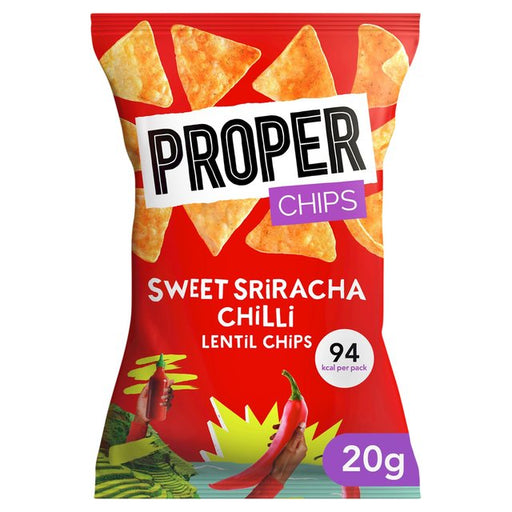 Properchips Sweet Sriracha Lentil Chips 20g Botiga