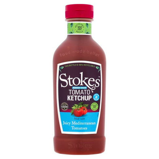 Stokes Reduced Sugar Tomato Ketchup Squeezy 475g Botiga