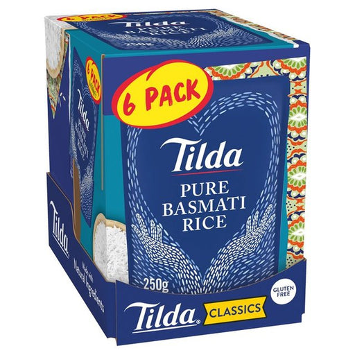 Tilda Microwave Pure Basmati Rice 6 x 250g Botiga