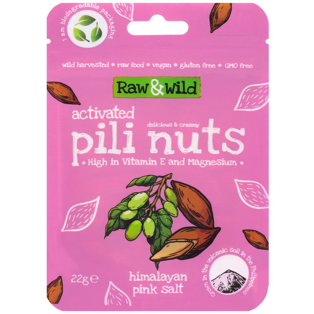 Raw & Wild Activated Pili Nuts Himalayan Pink Salt Organic 22g Botiga