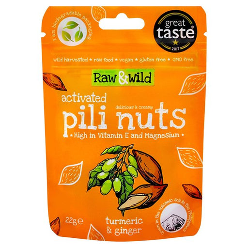 Raw & Wild Activated Pili Nuts Turmeric & Ginger Organic 22g Botiga