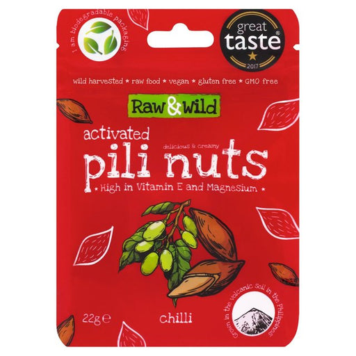 Raw & Wild Activated Pili Nuts Chili Organic 22g Botiga