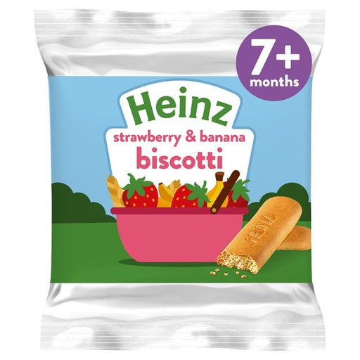 Heinz Strawberry & Banana Biscotti Baby Food Snacks 7+ Months 60g Botiga