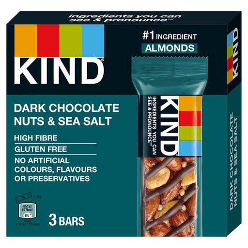 KIND Dark Chocolate Nuts & Sea Salt Snack Bars Multipack 3 x 30g Botiga