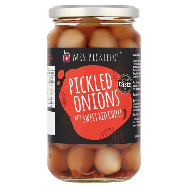 Mrs Picklepot Pickled Onions with Sweet Red Chilli 440g Botiga