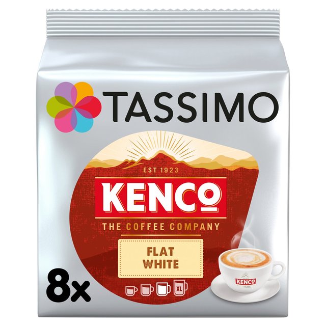 Tassimo Kenco Flat White Coffee Pods 8 per pack Botiga