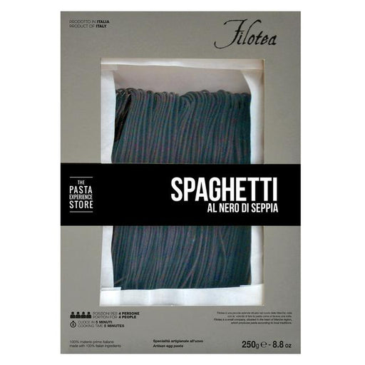 Filotea Squid Ink Spaghetti alla Chitarra Artisan Egg Pasta 250g Botiga