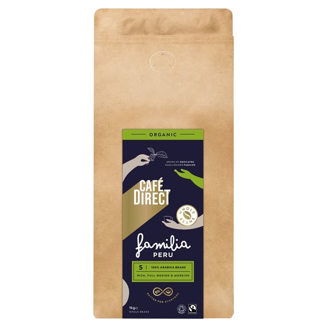 Cafedirect Organic Peru Espresso Coffee Beans 1kg Botiga