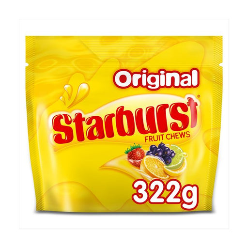 Starburst Vegan Chewy Sweets Fruit Flavoured Sharing Pouch Bag 322g Botiga