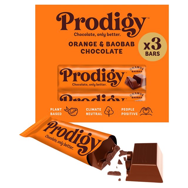 Prodigy Chunky Orange Chocolate Bar Multipack 3 x 35g Botiga