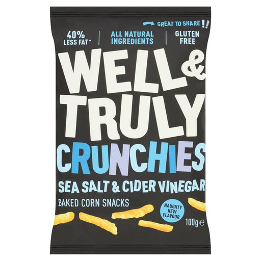 Well & Truly Crunchy Sea Salt & Cider Vinegar Share Bag 100g Botiga