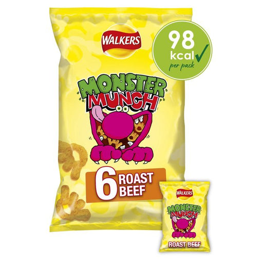 Walkers Monster Munch Roast Beef Multipack Snacks 6 per pack Botiga
