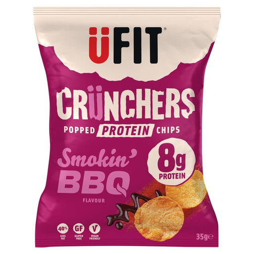 UFIT Crunchers Smokehouse BBQ High Protein Popped Chips 35g Botiga