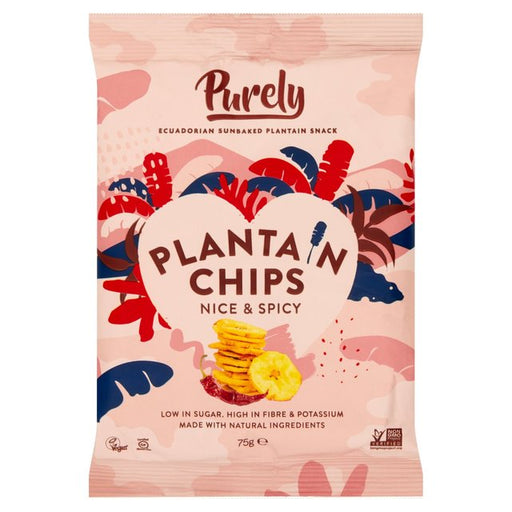 Purely Plantain Chips Nice & Spicy 75g Botiga