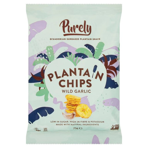 Purely Plantain Chips Wild Garlic 75g Botiga