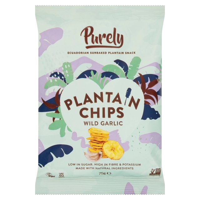 Purely Plantain Chips Wild Garlic 75g Botiga