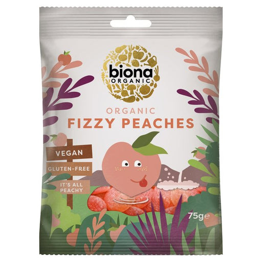 Biona Organic Fizzy Peaches 75g Botiga