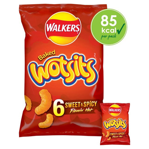 Walkers Wotsits Sweet & Spicy Flamin Hot Multipack Snacks 6 per pack Botiga