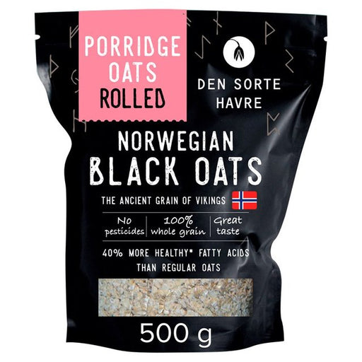 Den Sorte Havre Ancient Grain Black Oat Rolled Porridge Oats 500g Botiga