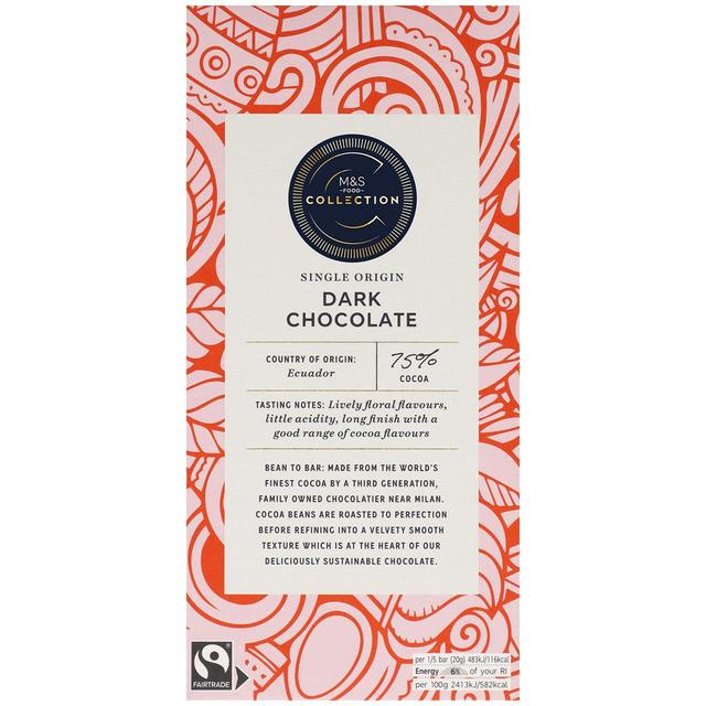 M&S Collection 75% Ecuadorian Dark Chocolate 100g Botiga