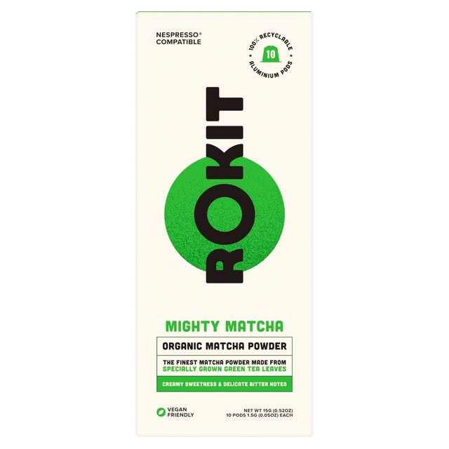Rokit Pods Organic Matcha Green Tea Nespresso Compatible Pods 10 per pack Botiga