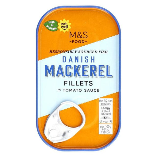 M&S Danish Mackerel Fillets in Tomato Sauce 125g Botiga