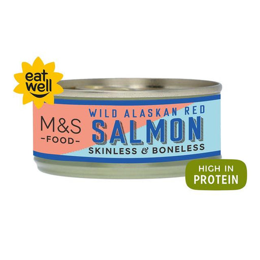 M&S Wild Alaskan Red Salmon Skinless & Boneless 105g Botiga