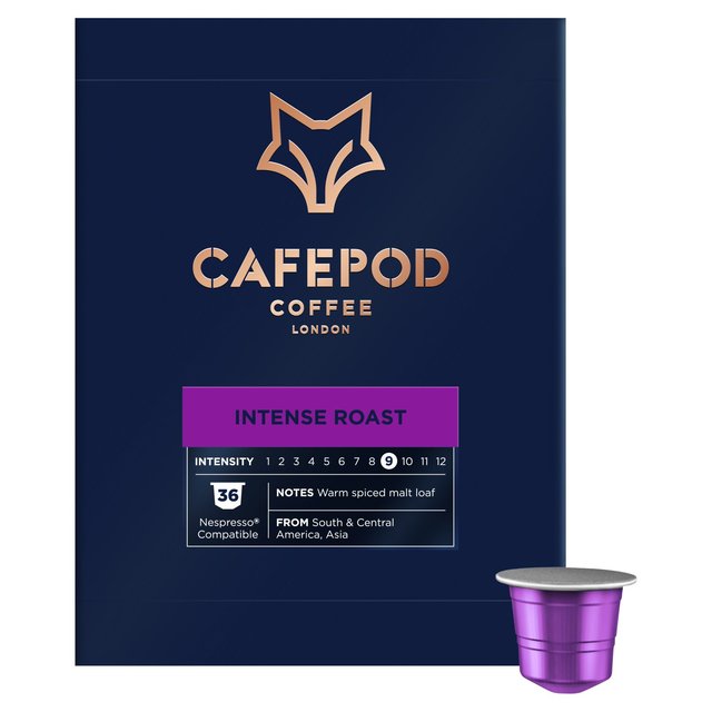 CafePod Intense Roast Nespresso Compatible Aluminium Coffee Pods 36 per pack Botiga