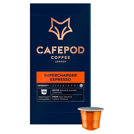 CafePod Supercharger Espresso Nespresso Compatible Aluminium Coffee Pods 10 per pack Botiga