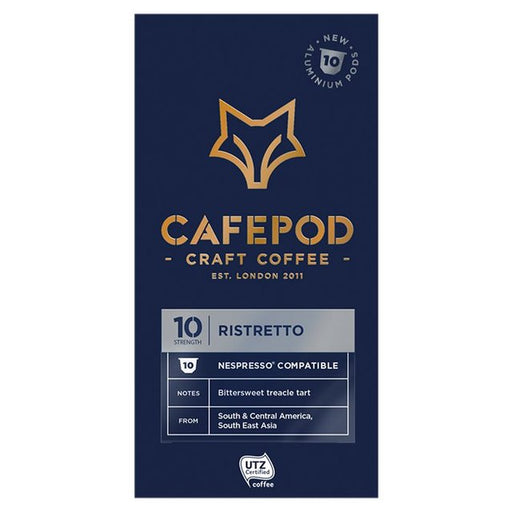 CafePod Ristretto Nespresso Compatible Aluminium Coffee Pods 10 per pack Botiga