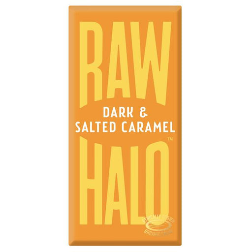 Raw Halo Vegan Dark & Salted Caramel Chocolate Bar 70g Botiga