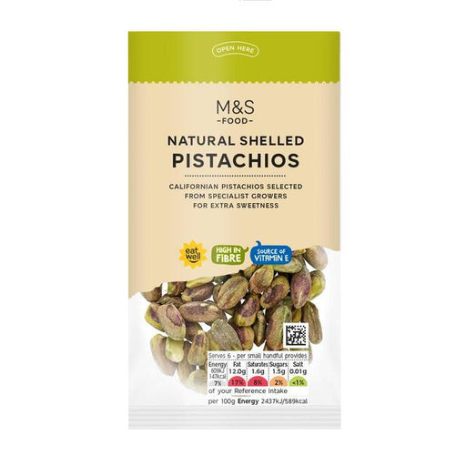 M&S Natural Shelled Pistachios 150g Botiga