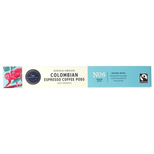 M&S Fairtrade Colombian Coffee Pods 10 per pack Botiga