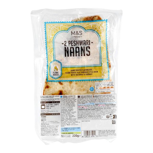 M&S 2 Peshwari Naans 2 per pack Botiga