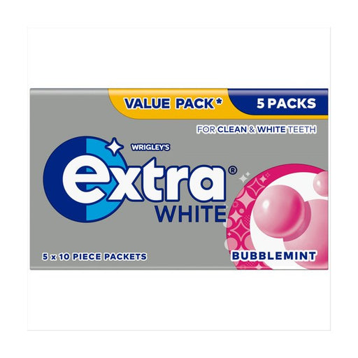 Extra White Bubblemint Sugarfree Chewing Gum Multipack 70g Botiga