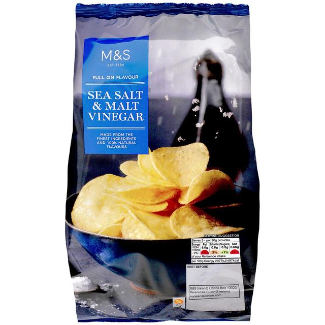 M&S Sea Salt & Malt Vinegar Crisps 150g Botiga