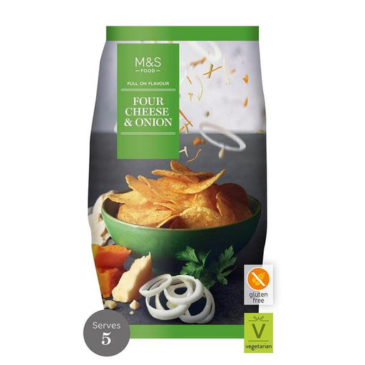 M&S Four Cheese & Onion Crisps 150g Botiga